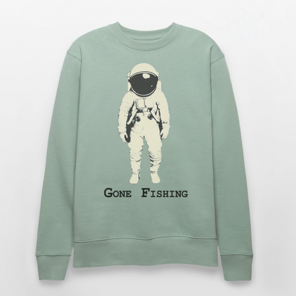 Drifting Beyond – Gone Fishing, Ekologisk sweatshirt CHANGER unisex från Stanley/Stella - ljus grågrön