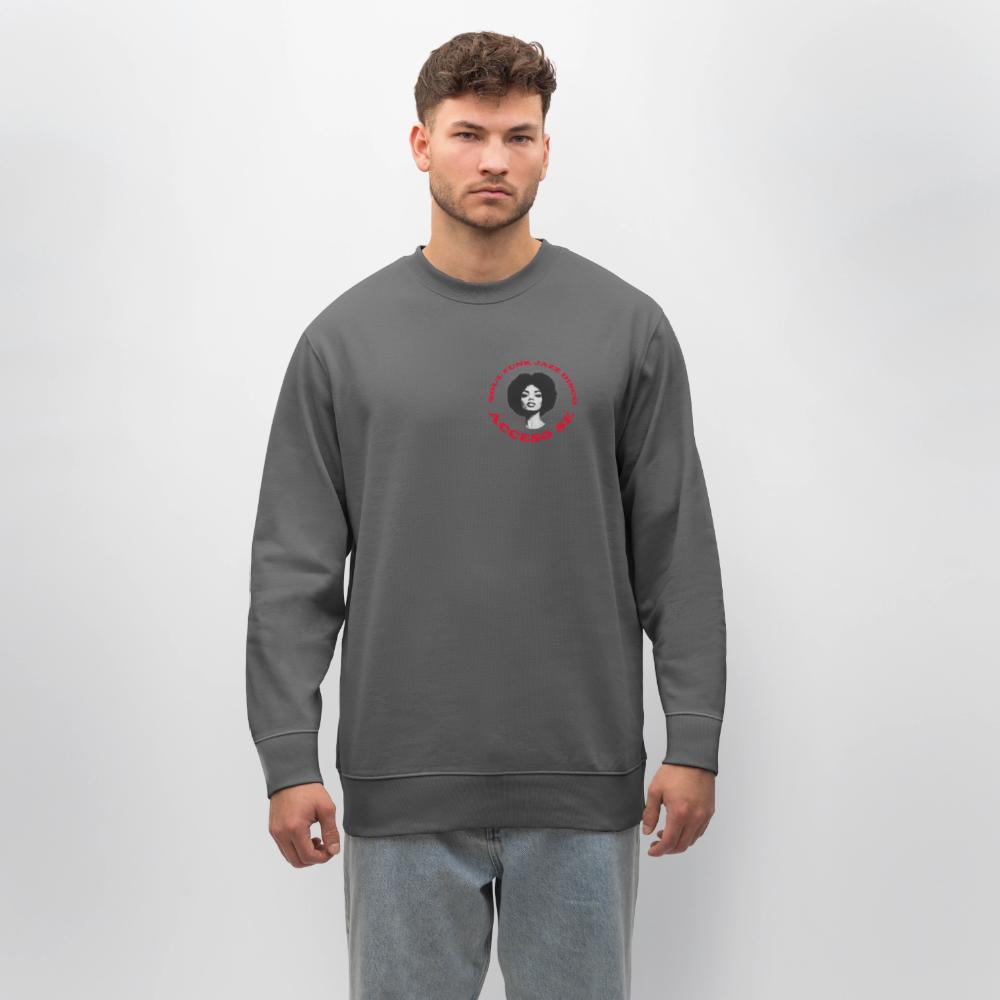 Where Music Lives – Powered by Acceso Family (small print), Ekologisk sweatshirt CHANGER unisex från Stanley/Stella - kolgrå