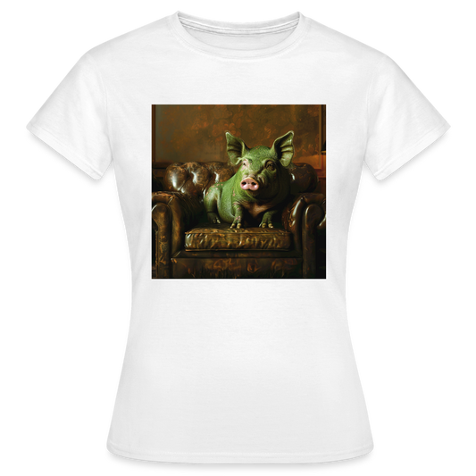 Grön Elegans, T-shirt dam - vit