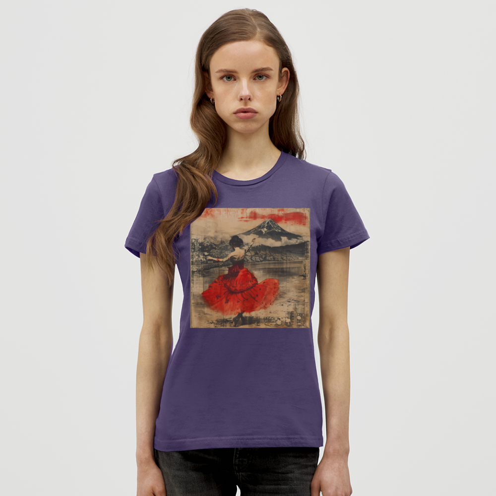 Flamenco i Solens Land, T-shirt dam - mörklila