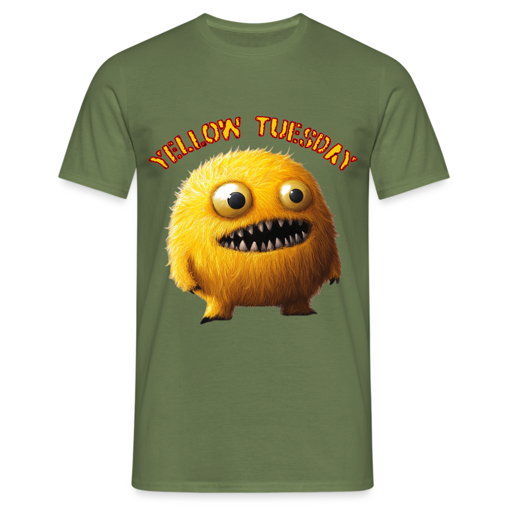 Yellow Tuesday – Funky, Not Blue, T-shirt herr - Militärgrön