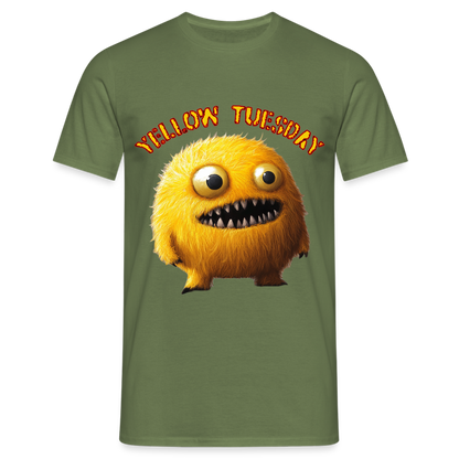 Yellow Tuesday – Funky, Not Blue, T-shirt herr - Militärgrön