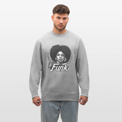 Funk Queen: Power in Motion (transparent bakgrund), Ekologisk sweatshirt CHANGER unisex från Stanley/Stella - gråmelerad