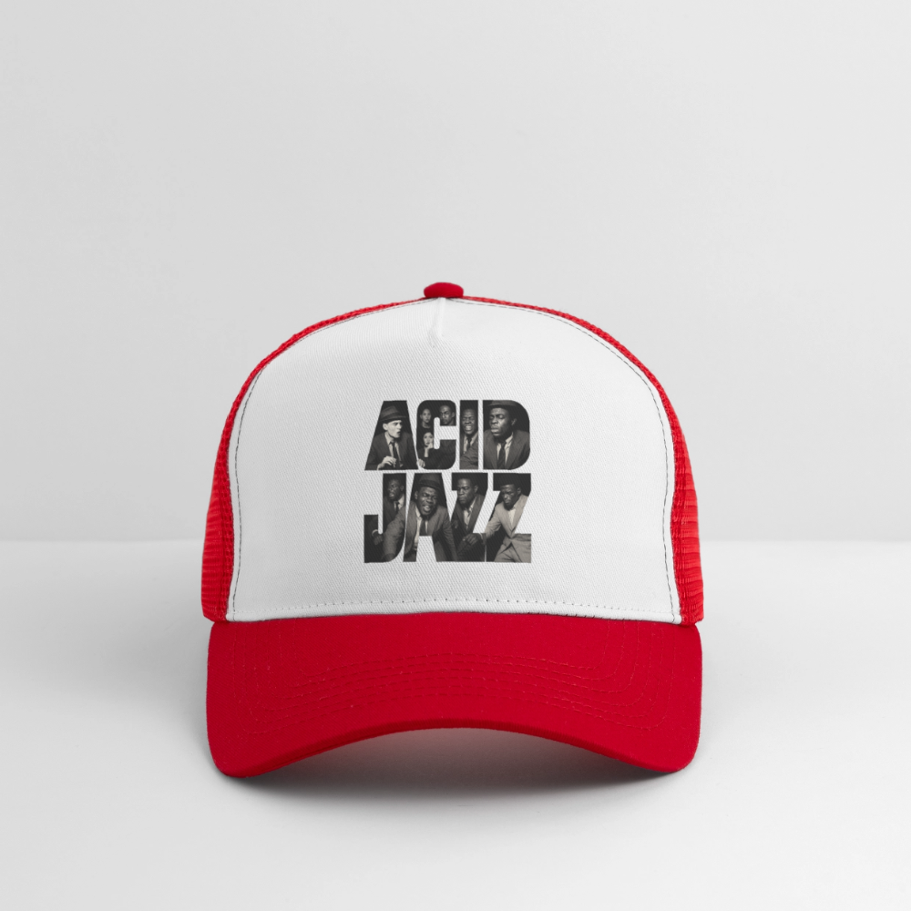 80s Club Jazzdance, Trucker Cap - vit/röd