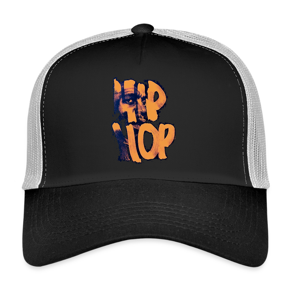 Raised on Boom Bap, Trucker Cap - svart/stengrå