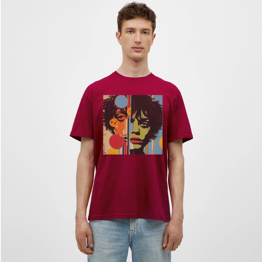 Split Faces, T-shirt herr - tegelröd