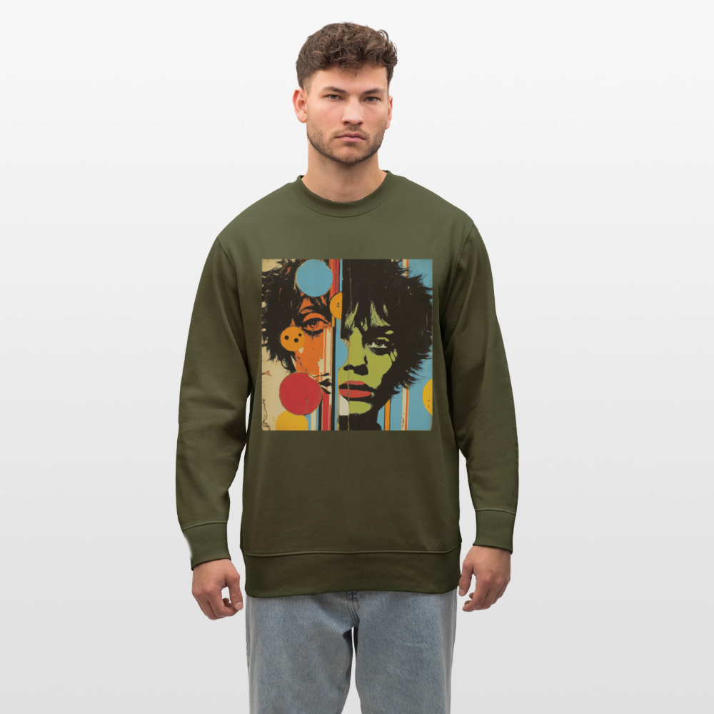 Split Faces, Ekologisk sweatshirt CHANGER unisex från Stanley/Stella - kaki