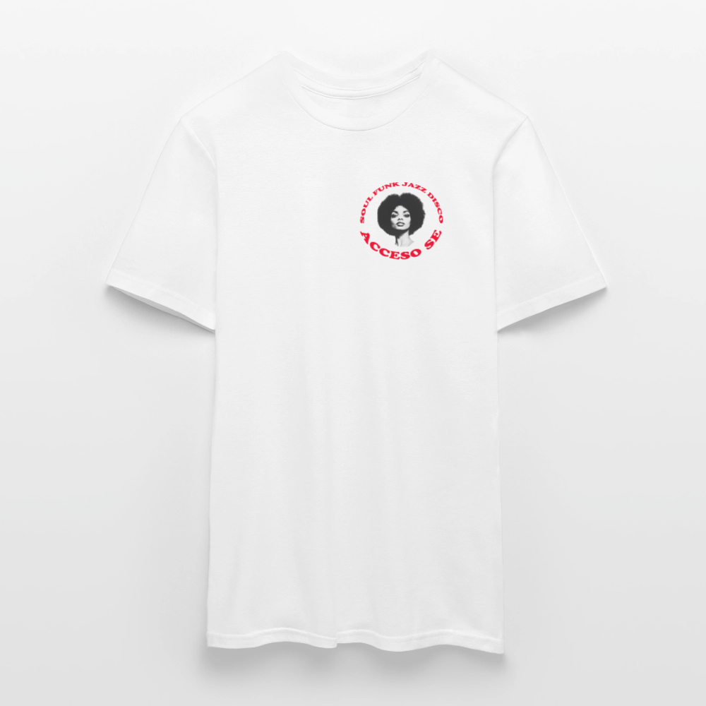 Where Music Lives – Powered by Acceso Family (small print), T-shirt unisex - vit