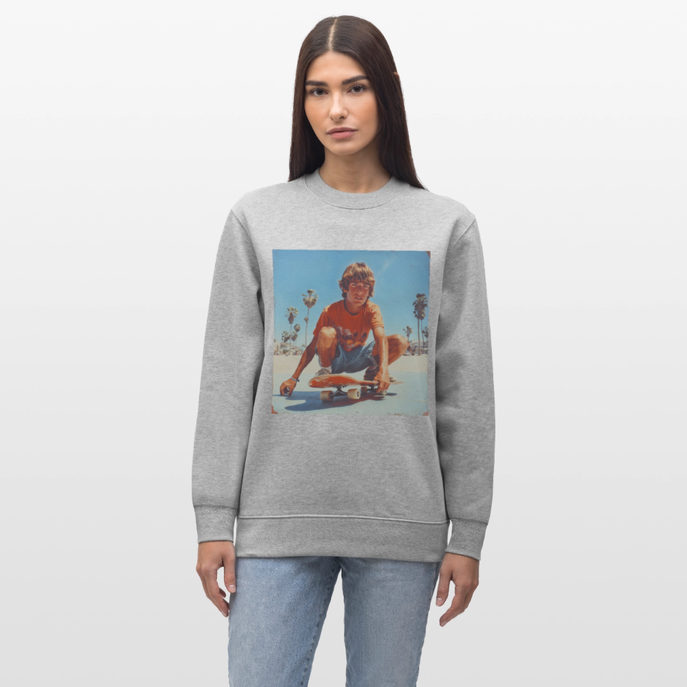 Sunset Vibes, 70s Style, Ekologisk sweatshirt CHANGER unisex från Stanley/Stella - gråmelerad