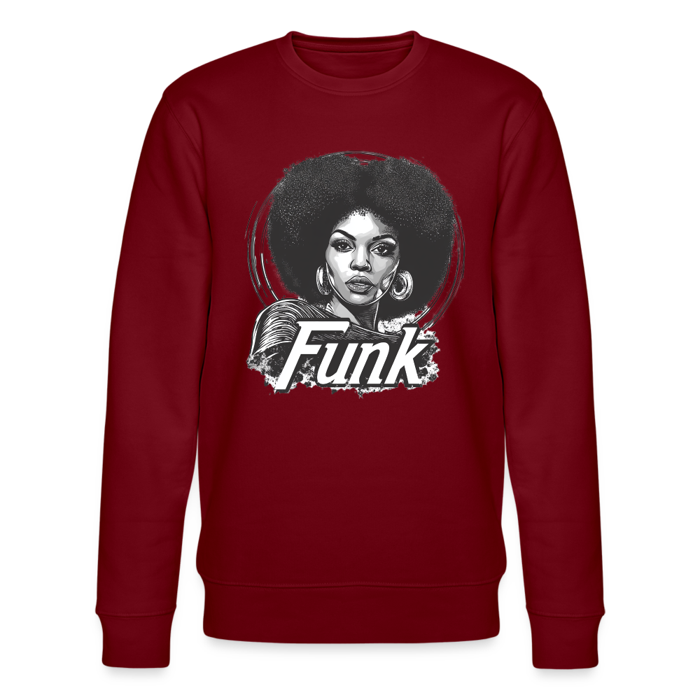 Funk Queen: Power in Motion (transparent bakgrund), Ekologisk sweatshirt CHANGER unisex från Stanley/Stella - vinröd