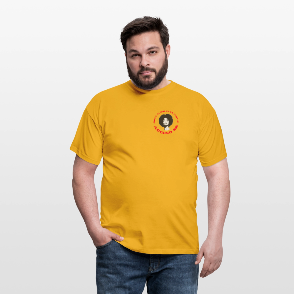 Where Music Lives – Powered by Acceso Family (small print), T-shirt unisex - gul