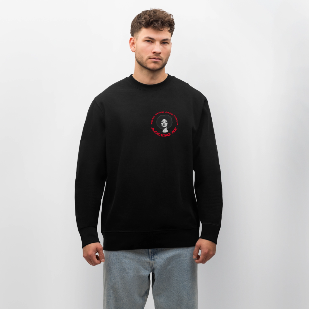 Where Music Lives – Powered by Acceso Family (small print), Ekologisk sweatshirt CHANGER unisex från Stanley/Stella - svart