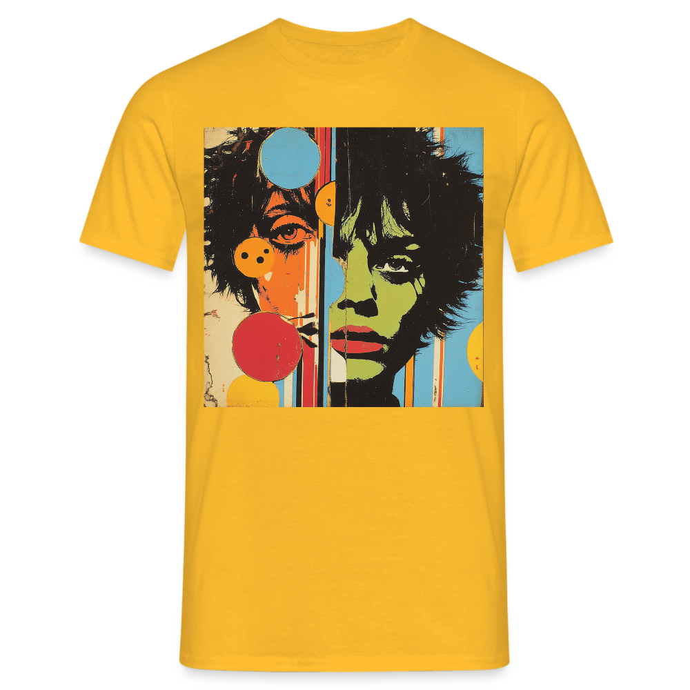 Split Faces, T-shirt herr - gul