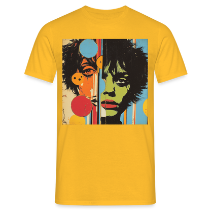 Split Faces, T-shirt herr - gul