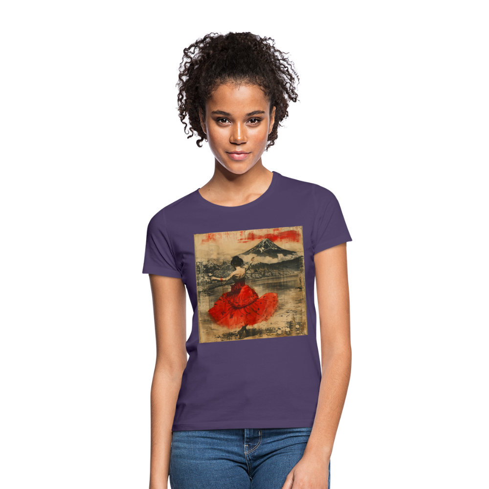 Flamenco i Solens Land, T-shirt dam - mörklila