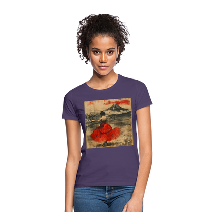 Flamenco i Solens Land, T-shirt dam - mörklila