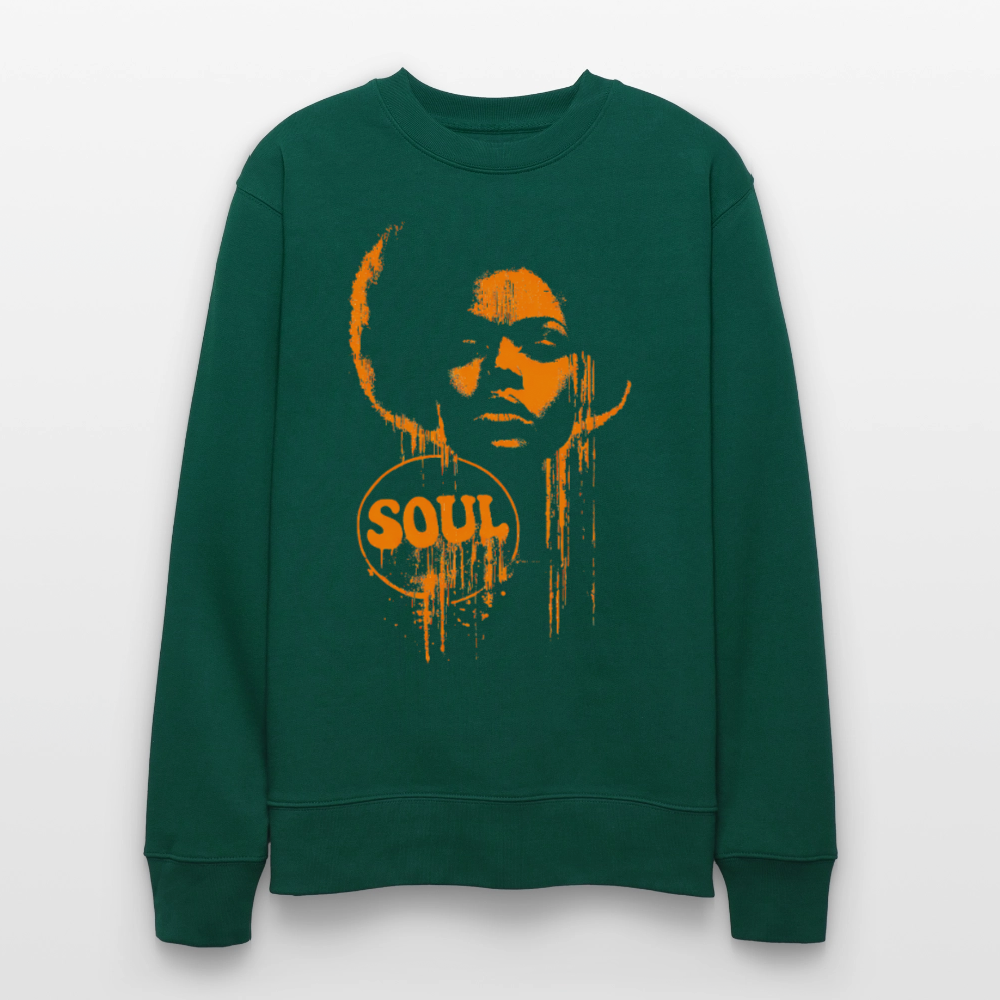 SOUL GLOW, Ekologisk sweatshirt CHANGER unisex från Stanley/Stella - skogsgrön