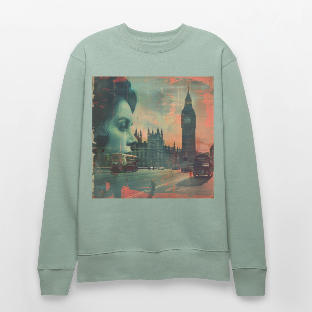 The Beat of London, Ekologisk sweatshirt CHANGER unisex från Stanley/Stella - ljus grågrön