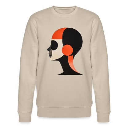 Kubistisk Skugga: Profil i Rött och Svart, Ekologisk sweatshirt CHANGER unisex från Stanley/Stella - beige