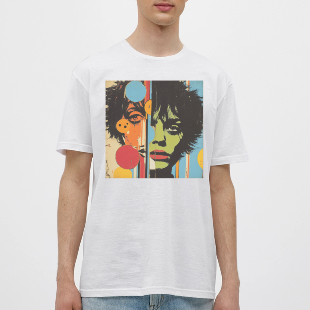 Split Faces, T-shirt herr - vit