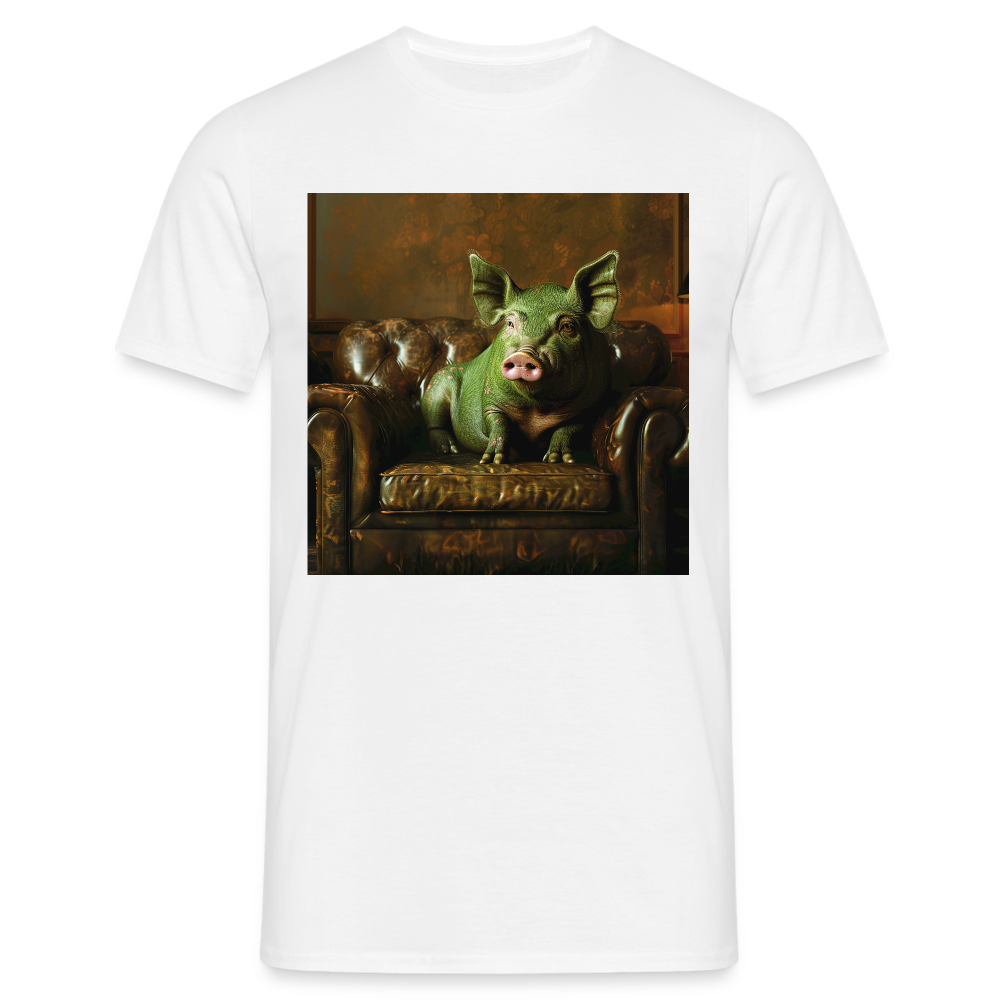 Grön Elegans, T-shirt herr - vit