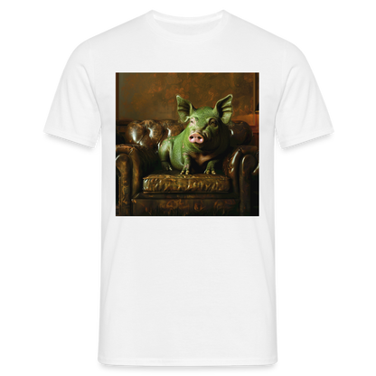 Grön Elegans, T-shirt herr - vit