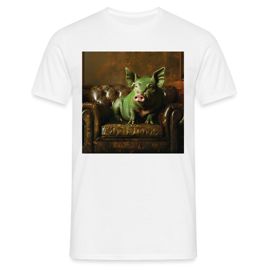 Grön Elegans, T-shirt herr - vit