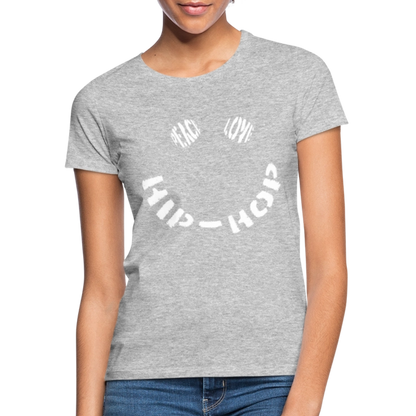 Peace, Love & Hip-Hop, T-shirt dam - gråmelerad