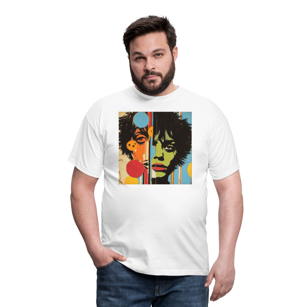 Split Faces, T-shirt herr - vit