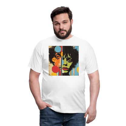 Split Faces, T-shirt herr - vit