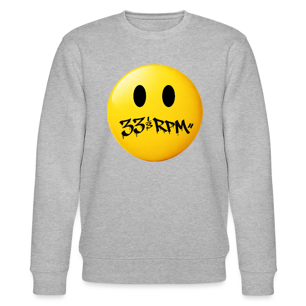 Turntable Grin, Ekologisk sweatshirt CHANGER unisex från Stanley/Stella - gråmelerad