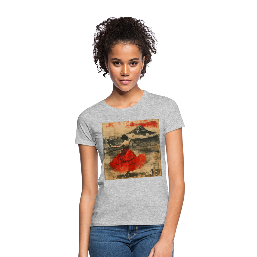 Flamenco i Solens Land, T-shirt dam - gråmelerad