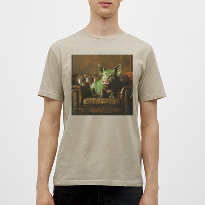 Grön Elegans, T-shirt herr - sandbeige