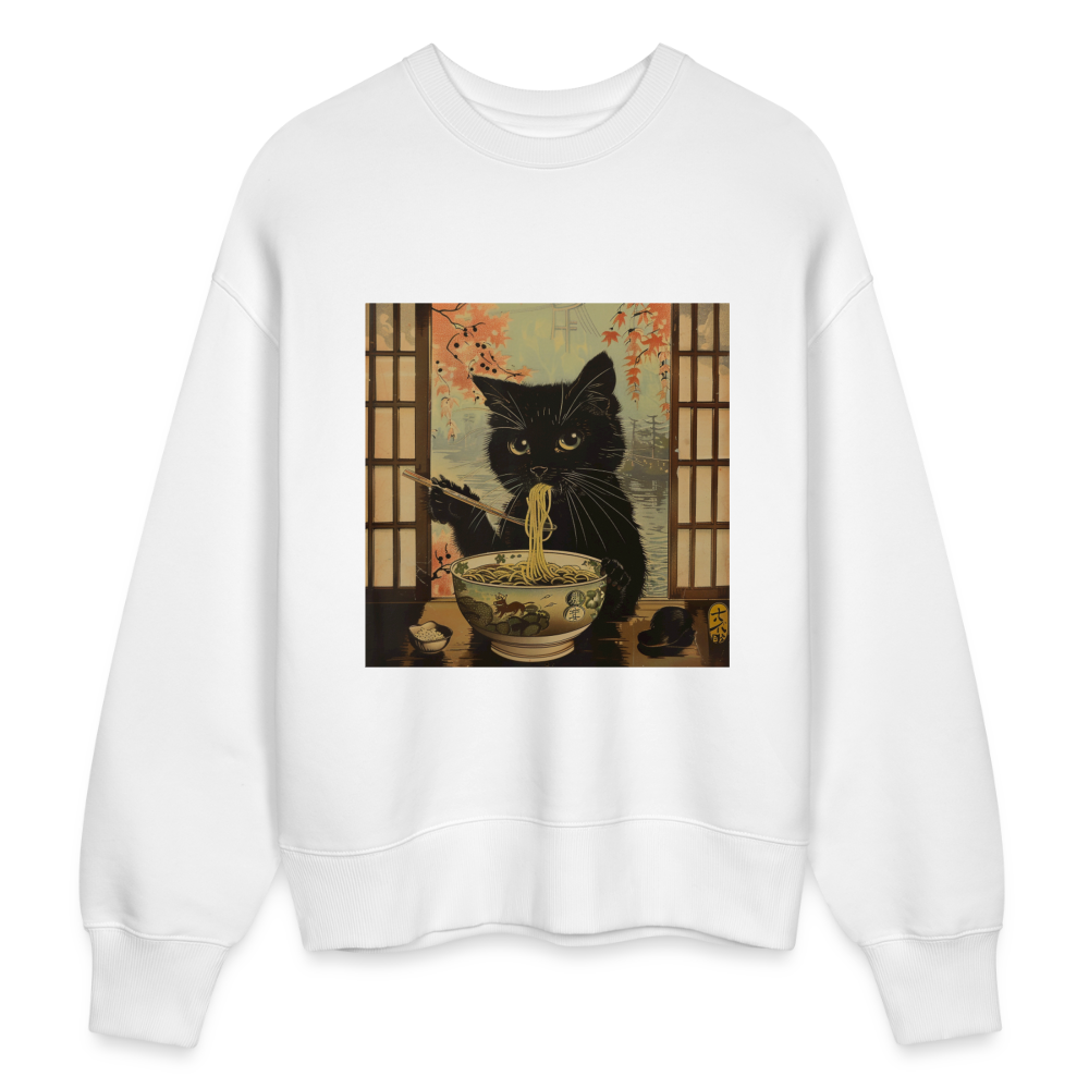 Ramenkatt, Ekologisk oversizetröja RADDER unisex från Stanley/Stella - vit