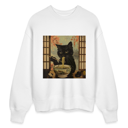 Ramenkatt, Ekologisk oversizetröja RADDER unisex från Stanley/Stella - vit