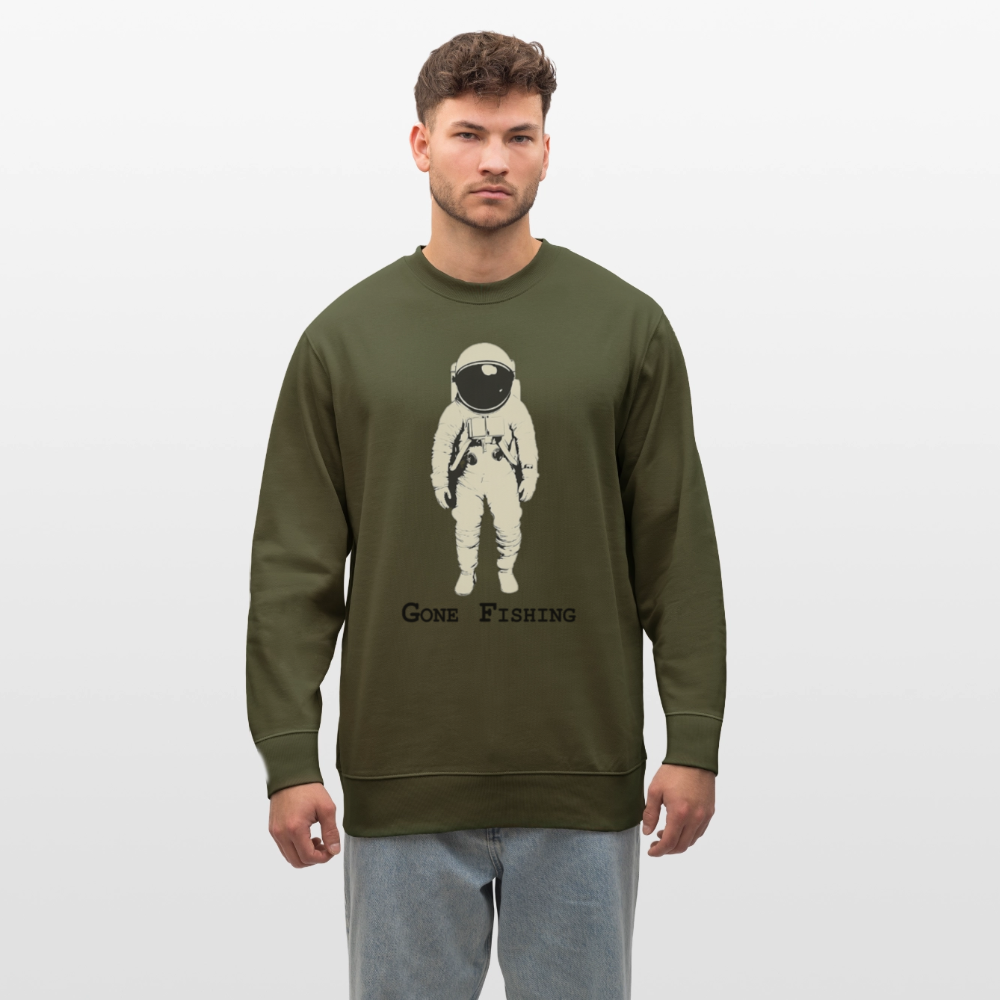 Drifting Beyond – Gone Fishing, Ekologisk sweatshirt CHANGER unisex från Stanley/Stella - kaki