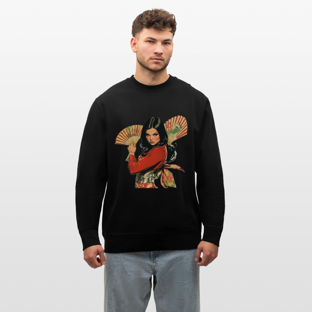 Dansen med Solfjädrar: Vindens krigare, Ekologisk sweatshirt CHANGER unisex från Stanley/Stella - svart