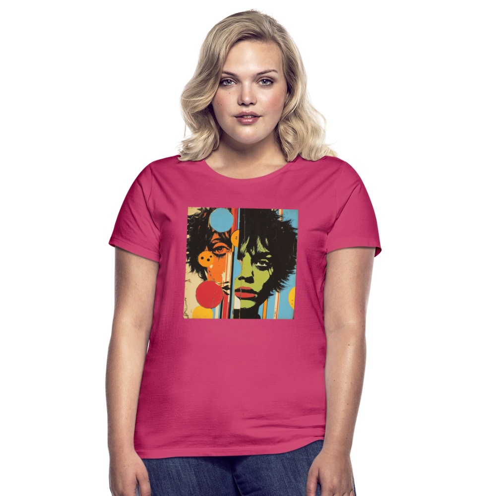 Split Faces, T-shirt dam - azalea