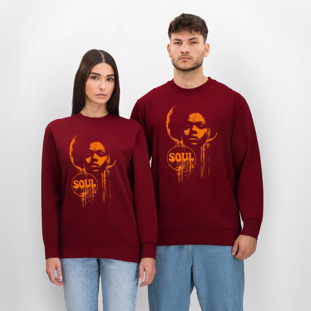 SOUL GLOW, Ekologisk sweatshirt CHANGER unisex från Stanley/Stella - vinröd