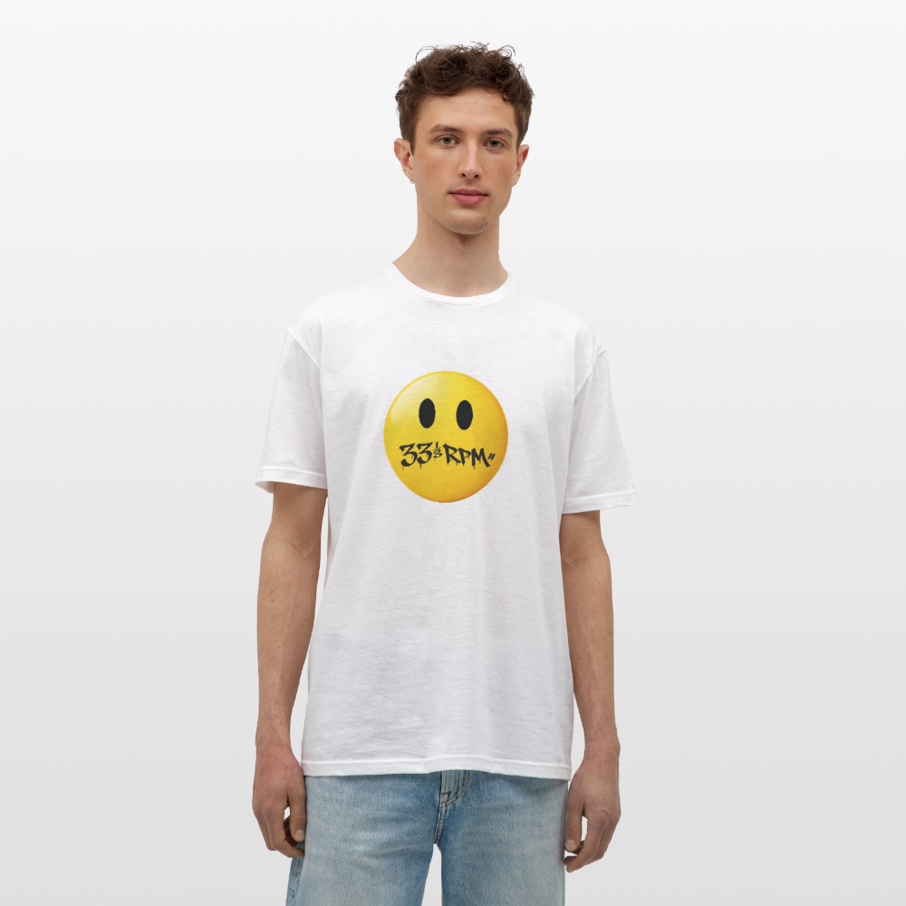 Turntable Grin, T-shirt unisex - vit