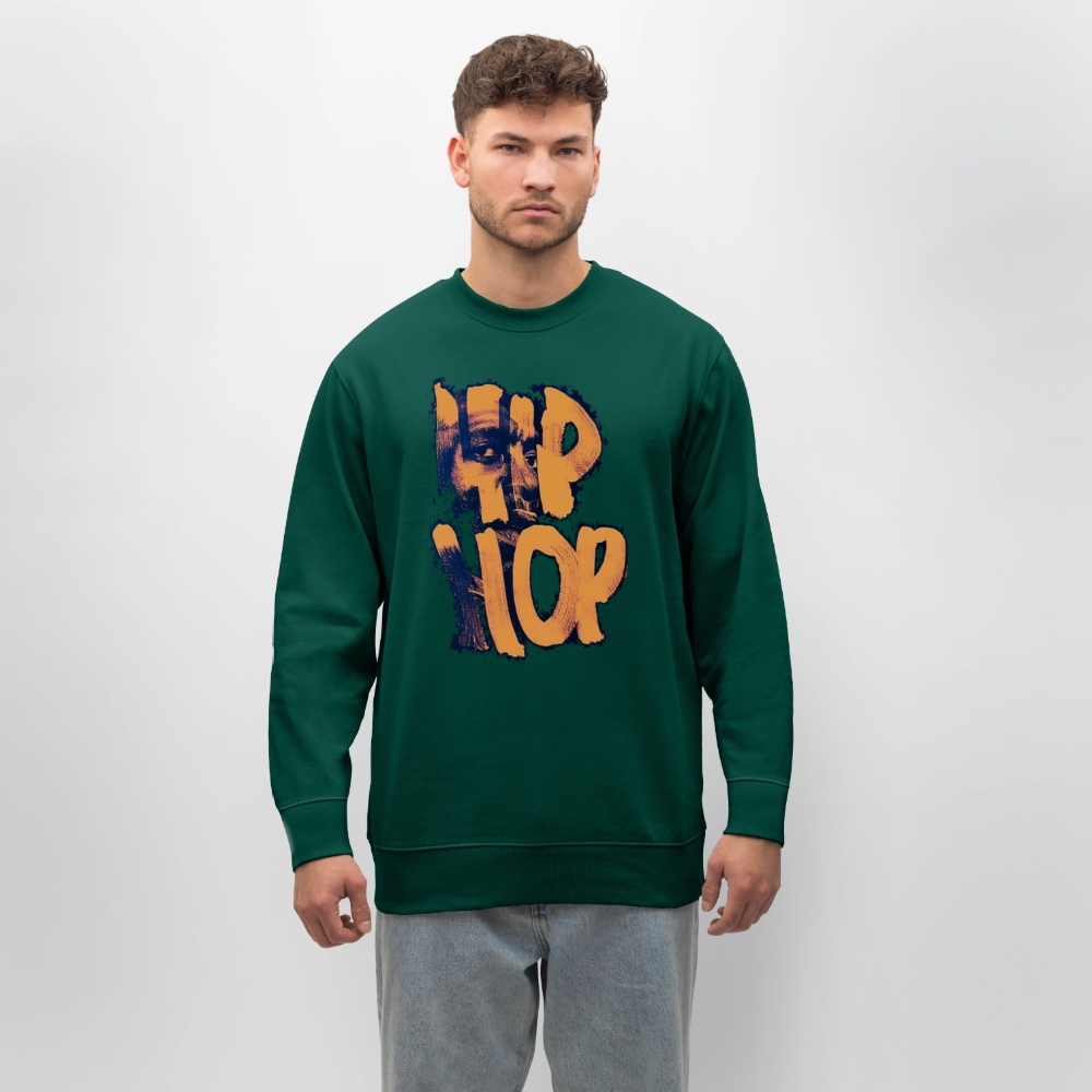 Raised on Boom Bap, Ekologisk sweatshirt CHANGER unisex från Stanley/Stella - skogsgrön