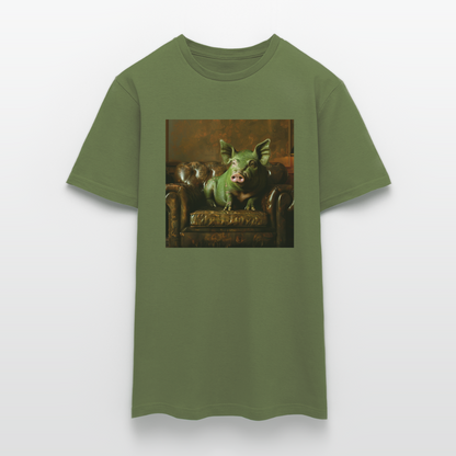 Grön Elegans, T-shirt herr - Militärgrön