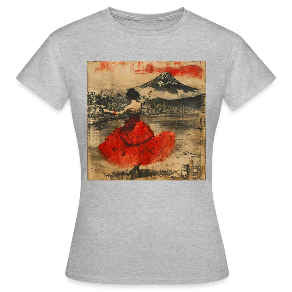 Flamenco i Solens Land, T-shirt dam - gråmelerad