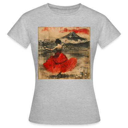 Flamenco i Solens Land, T-shirt dam - gråmelerad