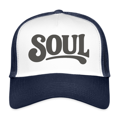 All About Soul, Trucker Cap - vit/marinblå