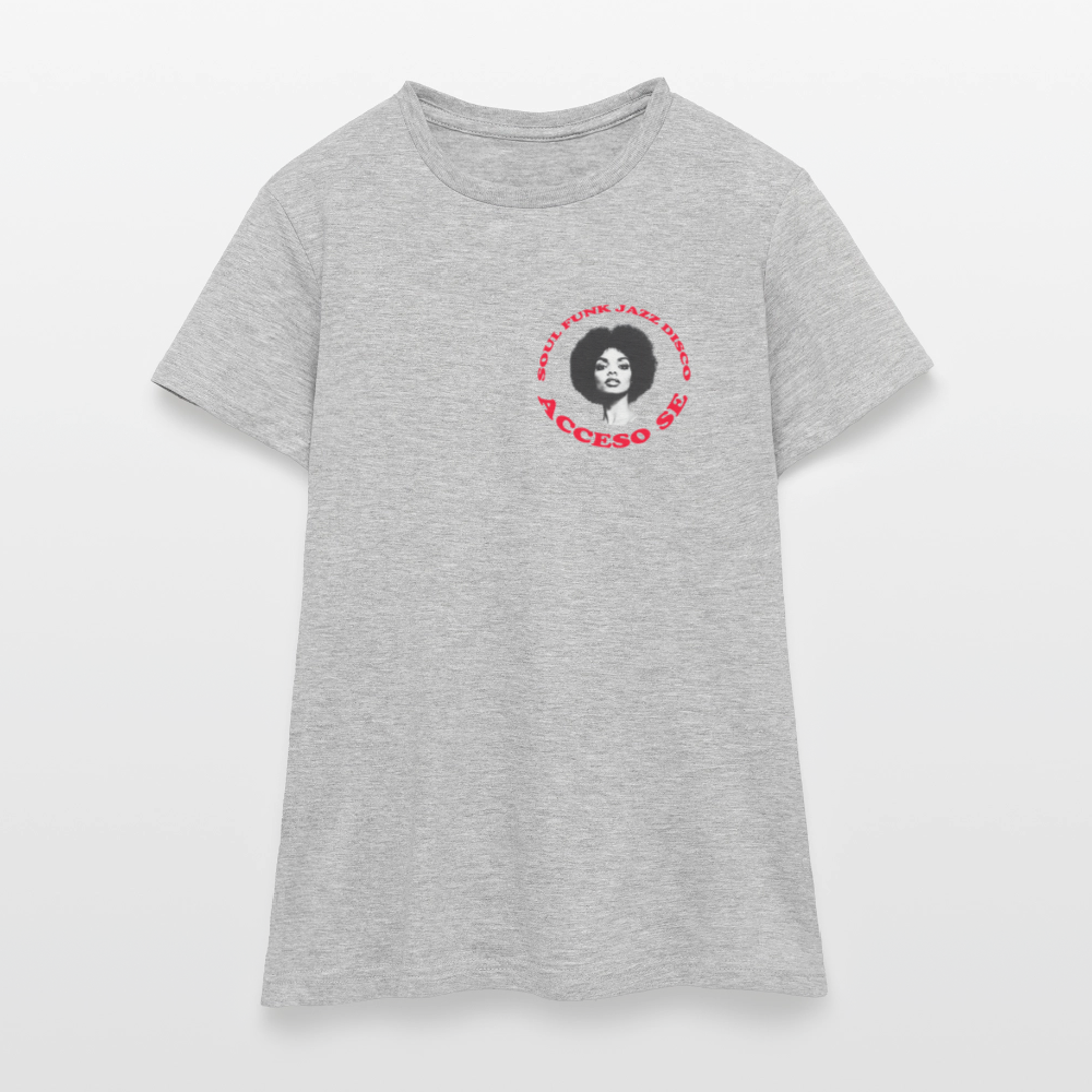 Where Music Lives – Powered by Acceso Family (small print), T-shirt dam - gråmelerad