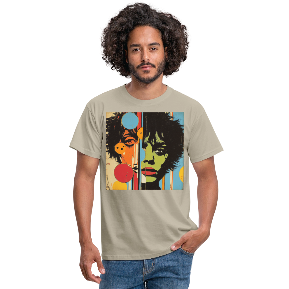 Split Faces, T-shirt herr - sandbeige