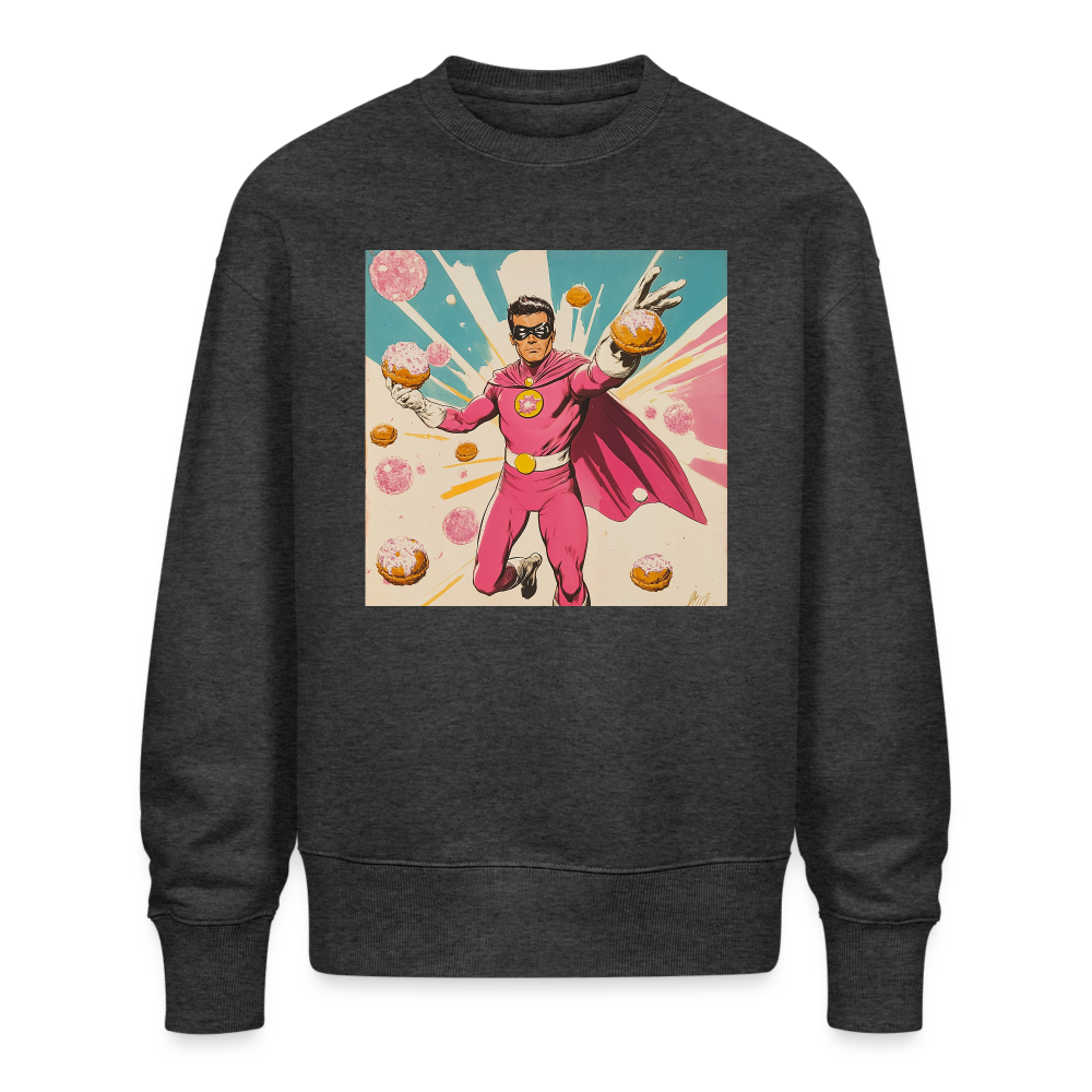 Frosting-Fury, Ekologisk oversizetröja RADDER unisex från Stanley/Stella - mörkgråmelerad