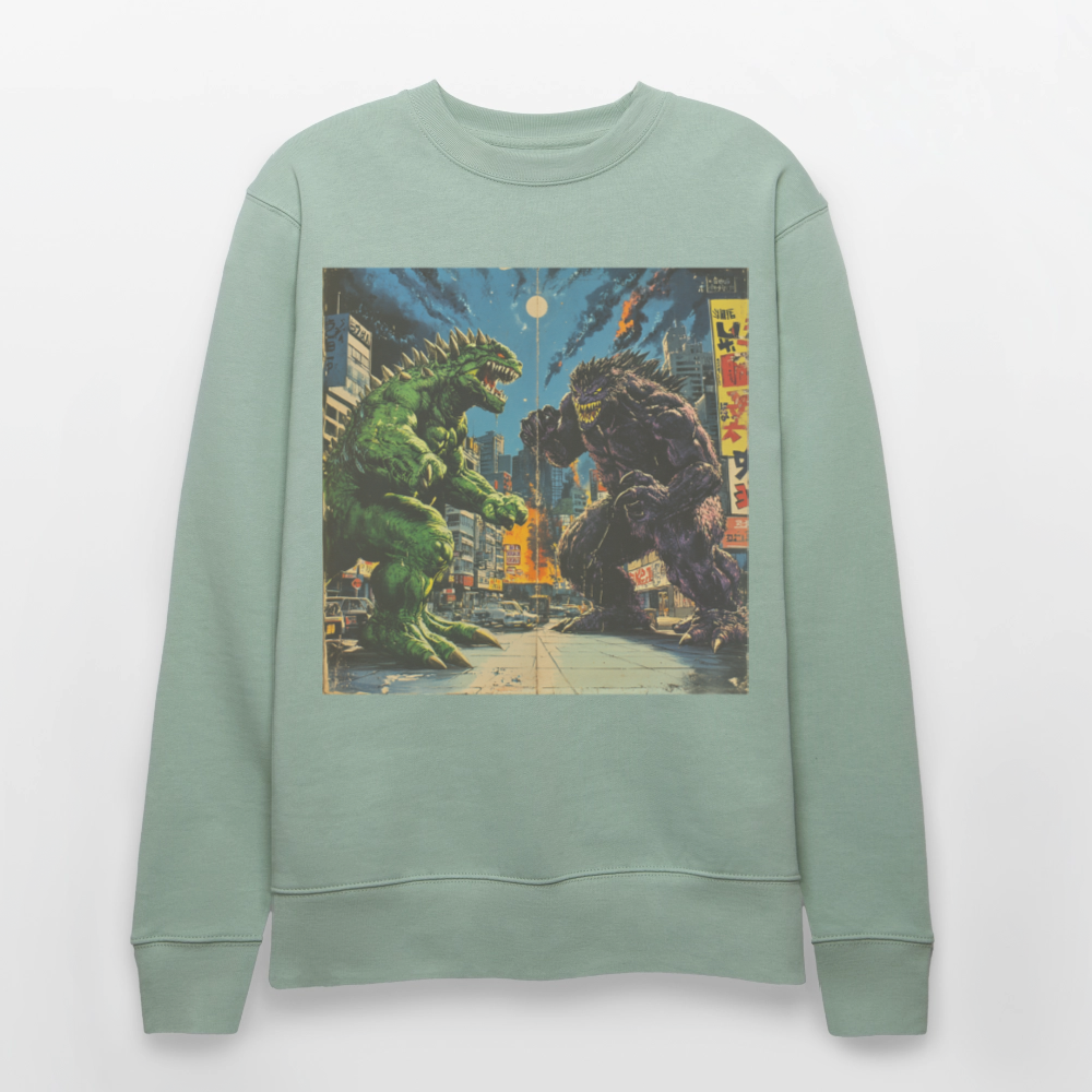 Kampen vid Solnedgången, Ekologisk sweatshirt CHANGER unisex från Stanley/Stella - ljus grågrön