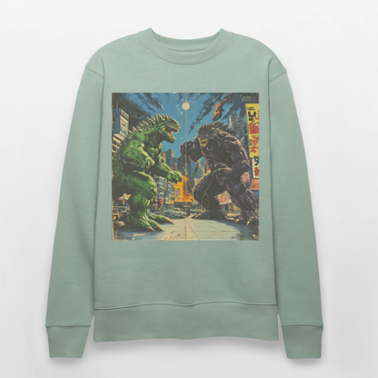 Kampen vid Solnedgången, Ekologisk sweatshirt CHANGER unisex från Stanley/Stella - ljus grågrön